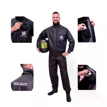 Imagem de Capa De Chuva Moto Motoqueiro PVC Luxo Masculina - Star Capas, M
