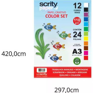 Imagem de Bloco para Educacao Artistica Color SET 12COR. A3 110G. 24FL - SCRITY