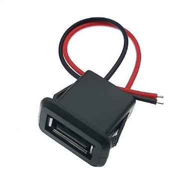Imagem de 5 peças plugue fêmea USB 2 pinos fio desencapado 2 pinos porta de carregamento USB 2.0 para equipamento USB instalado ou reparo de substituição DIY