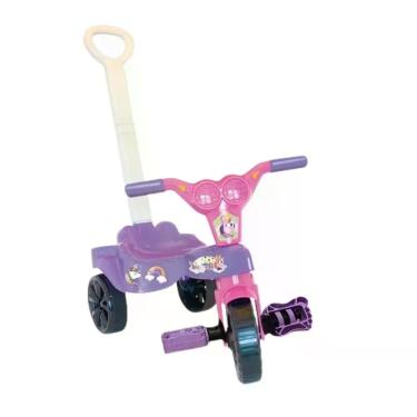 Imagem de Triciclo Infantil Kepler com Empurrador para Menino ou Menina, Roxo
