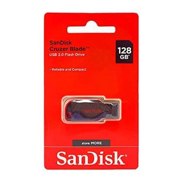 Imagem de SanDisk Pen drive USB Cruzer Blade, 128 GB, preto/vermelho (SDCZ50-128G-A46)