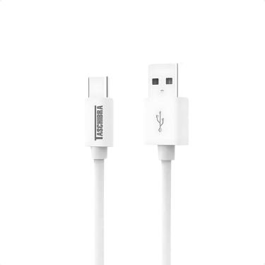 Imagem de Cabo USB-A para USB-C de 1,5m 2A Carregamento Rápido Branco - Taschibr
