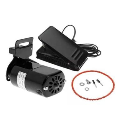 Imagem de Motor + Pedal para Máquina Costura Doméstica Caseira Singer Elgin Vigorelli Reta e Zig Zag 110v