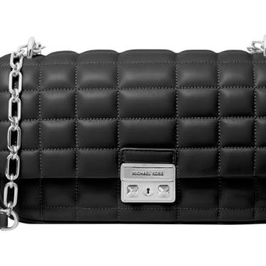 Imagem de Michael Kors Bolsa de ombro grande com corrente conversível Tribeca, preta, Preto