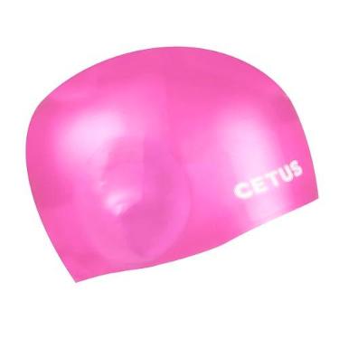 Imagem de Touca de Silicone para Natação Cetus Cobre Orelha - Rosa
