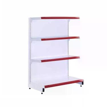 Imagem de Gôndola de Supermercado New Plus 4 Níveis 40x30 Ponta Pé 1,40m Vermelho Sa Gôndolas