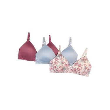 Imagem de TAHARI Pacote com 3 sutiãs de treinamento sem aro para meninas – alças ajustáveis, macio e confortável, ideal para adolescentes e iniciantes, Floral country, 34A