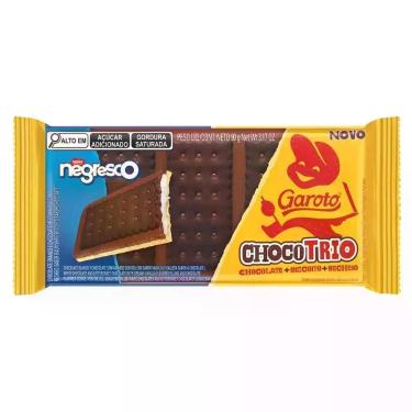 Imagem de Chocolate Garoto Chocotrio Recheado Negresco 90gr, Chocolate branco e 