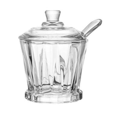 Imagem de Açucareiro Vidro Cristal 210ml Com Tampa Colher Radial Lyor