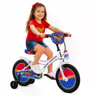 Imagem de Bicicleta Infantil Aro 16 Mulher Maravilha Unitoys Assento Ajustável R
