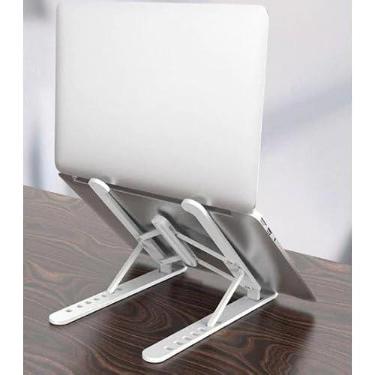Imagem de Suporte Ajustável para Notebook e Tablet, Articulado Dobrável, 10 a 15.6 Polegadas, ABS e Alumínio, Ergonômico com Dissipação de Calor