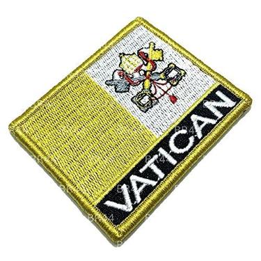 Imagem de BP0060NV 01 Bandeira Vaticano Patch Bordada Fecho De Contato