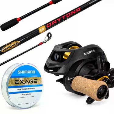 Imagem de Kit Completo Carretilha Nigra Vara de Carbono Linha Shimano Lado da Ma