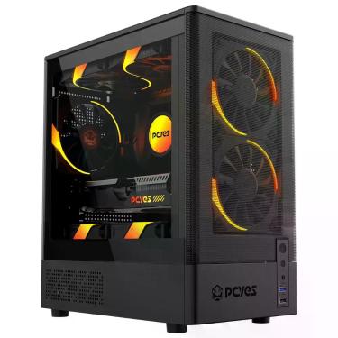 Imagem de Gabinete Gamer Pcyes Kauri Black Vulcan, Lateral Em Vidro Temperado, Usb 3.0, Micro Atx, Preto - Gkribv