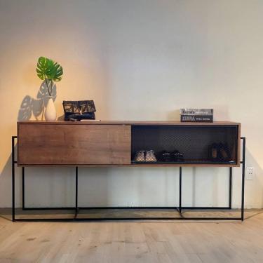 Imagem de Buffet Aparador Industrial Retrô 2 Portas de Correr Madeira/Aço 188cm 
