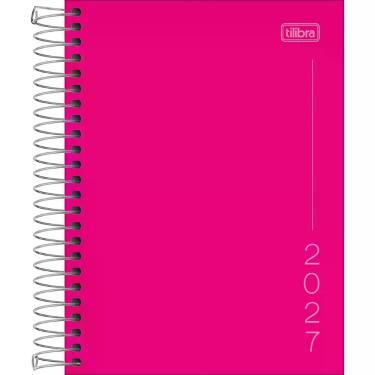 Imagem de Agenda Espiral Diária 11,7 x 16,4 cm Pepper Rosa - Tilibra