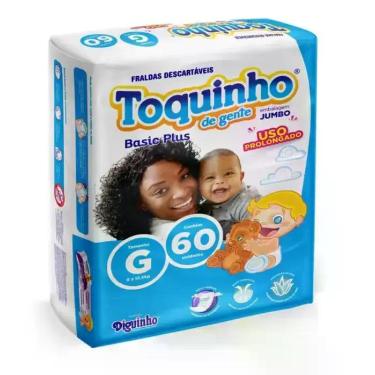 Imagem de Fralda Descartável Toquinho Basic Plus G 60  Fraldas  - Toquinho De Ge