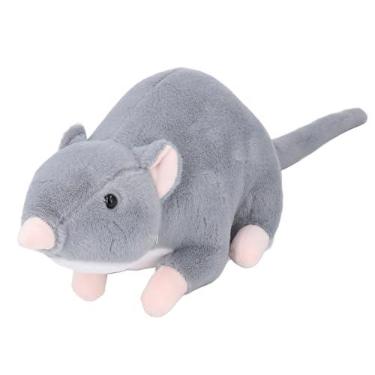 Imagem de Animal de Pelúcia de Rato, Brinquedo de Pelúcia de Rato Cinza Realista, Alta Simulação Cinza de Pelúcia, Decoração de Boneca de Animal para Crianças, Meninos, Meninas,