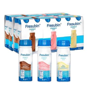 Imagem de Fresubin Energy Drink 200ml Todos sabores Caixa com 24 unidades (8 baunilha, 8 Chocolate, 8 Morango) - Fresenius Kabi
