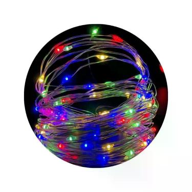 Imagem de Fio de Fada LED para Decoração Kit 06 Fios de 10 Metros 100 Leds por Cordão Baixo Consumo Colorido Wincy