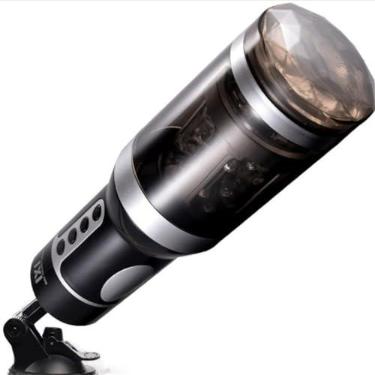 Imagem de Masturbador Masculino Automático com Sucção e Vibração – Duplo Canal Transparente – Estimulador Realista Vaginal e Anal – Recarregável e Fácil de Limpar