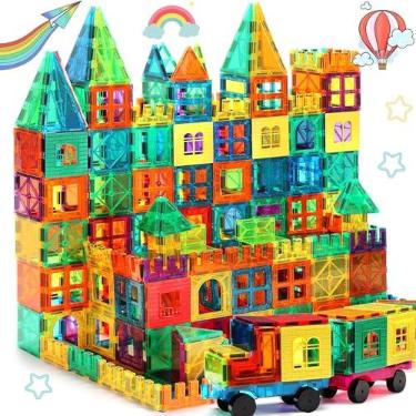 Imagem de Brastoy Blocos de Montar Magnéticos Construção Brinquedo Infantil (130 Peças)