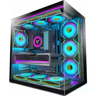Imagem de Gabinete HYXN H1 ATX Mid Tower Preto com Ventiladores ARGB