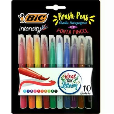 Imagem de Marcador Artistico Intensity BRUSH PENS 10 Cores Estojo - BIC