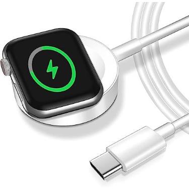 Imagem de Cabo Carregador Magnético para Apple Watch - Carregador Rápido Tipo-C, Sem Fio para Apple Watch Series 1 a 8 e Ultra
