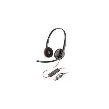 Imagem de Headset Poly Blackwire 3220 Stereo, USB-C, com Adaptador para USB-A, Preto - 8X228AA