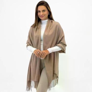 Imagem de Cachecol Alpelo em Lã com Franjas Feminino, UN, Tiramissu