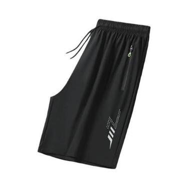 Imagem de Shorts De Corrida Masculinos plus Size De Secagem Rápida Em Seda Gelad