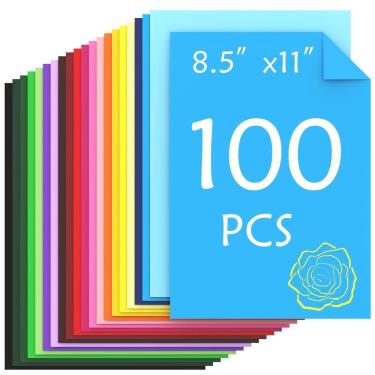 Imagem de Papel de Cartolina Colorido Frumertly - 100 Folhas 180gsm/65lb