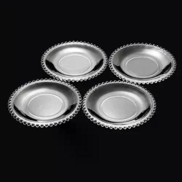 Imagem de Conjunto 4 Pratos Sobremesa Cristal Pearl - Wolff., Transparente, 4