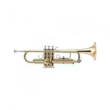 Imagem de Trompete HTR-300L com Afinação em Bb e 3 Pistões em Cuproníquel Laqueado Dourado Harmonics