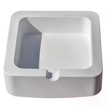 Imagem de Cinzeiro Quadrado 9cm Aleta Artesanal Em Cimento Branco