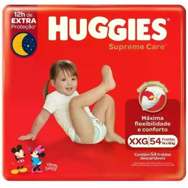 Imagem de Fralda Descartável Supreme Care Absorção Eficiente Ajuste Elástico XXG Huggies
