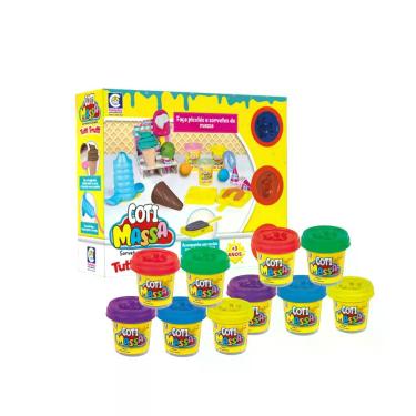 Imagem de Kit Brinquedo Infantil Sorveteria de Massinha de Modelar + 10 Potes de