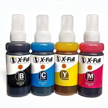 Imagem de Kit 4 Cores Refil De Tinta X-full T664 664 Preto Tricolor L100 L110 L200 L210