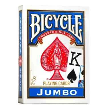 Imagem de Baralho bicycle jumbo index azul magica cartas jogo poker