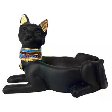 Imagem de Cinzeiro Grande Gato Egipcio De Resina - Decore Casa