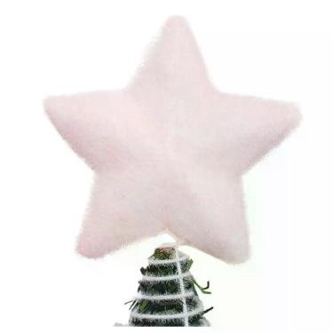 Imagem de Ponteira De árvore Natal Estrela Rosa 12cm