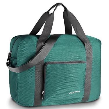 Imagem de F.FETIVIN Bolsa de viagem para itens pessoais 45 x 35 x 20 cm para Spirit Airlines, bolsa leve para academia, esportes, férias (verde escuro)