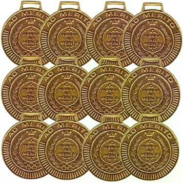 Imagem de Kit com 60 Medalhas Rema Honra Ao Mérito 60mm com Fita Bronze 4460