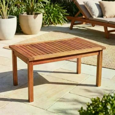 Imagem de Mesa Lateral em Madeira Maciça para Jardim e Varanda Marrom Taj 80 x 5
