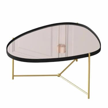 Imagem de Mesa de Centro Organica Alamanda Espelhada com Pés Metálicos - JB BECH