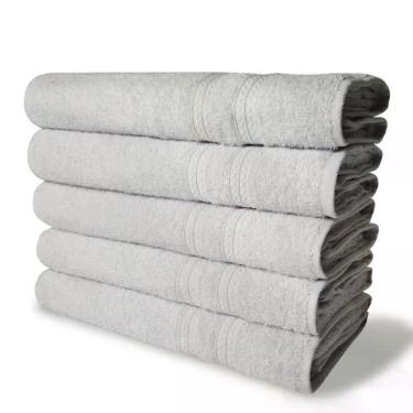 Imagem de 5 Toalhas Super Felpudas Grande E Grossa Algodão 80x150 Branco