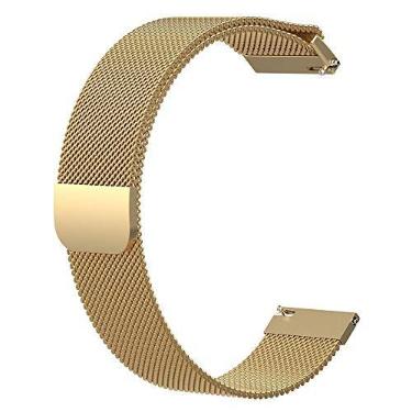 Imagem de Pulseira Metal 20mm Compatível com Xiaomi Huami Amazfit Bip Dourado Envelhecido