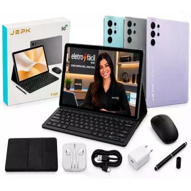Imagem de Tablet JEPK T105 10.1 8GB 512GB Android 14 5G Kit Completo, 512GB, Dou