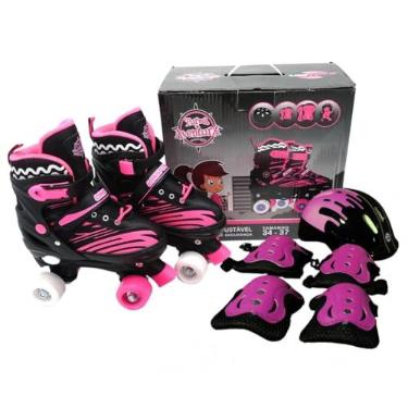 Imagem de Patins Quad Unitoys com Kit de Proteção 34-37 (M) Preto